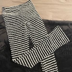 Trending Black & White textured flare pants size LARGE